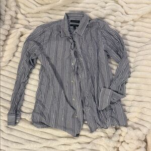 Banana Republic Womens Blue and White Striped Shirt